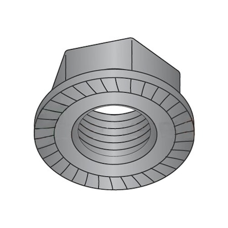 Serrated Lock Nut, #10-32, Steel, Black Oxide, 4000 PK